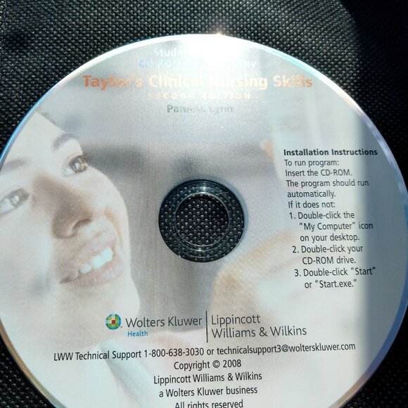 Taylors Clinical Nursing Skills Student Resource CD 2nd Edition Pamela Lynn 2008 - Picture 1 of 4